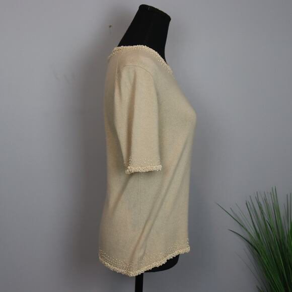 Vintage Jaeger hand beaded silk and cashmere sweater size Large - Picture 2 of 5